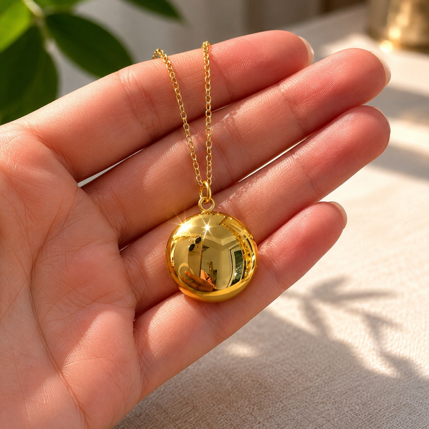 Collier photo personnalisé médaillon rond acier inoxydable
