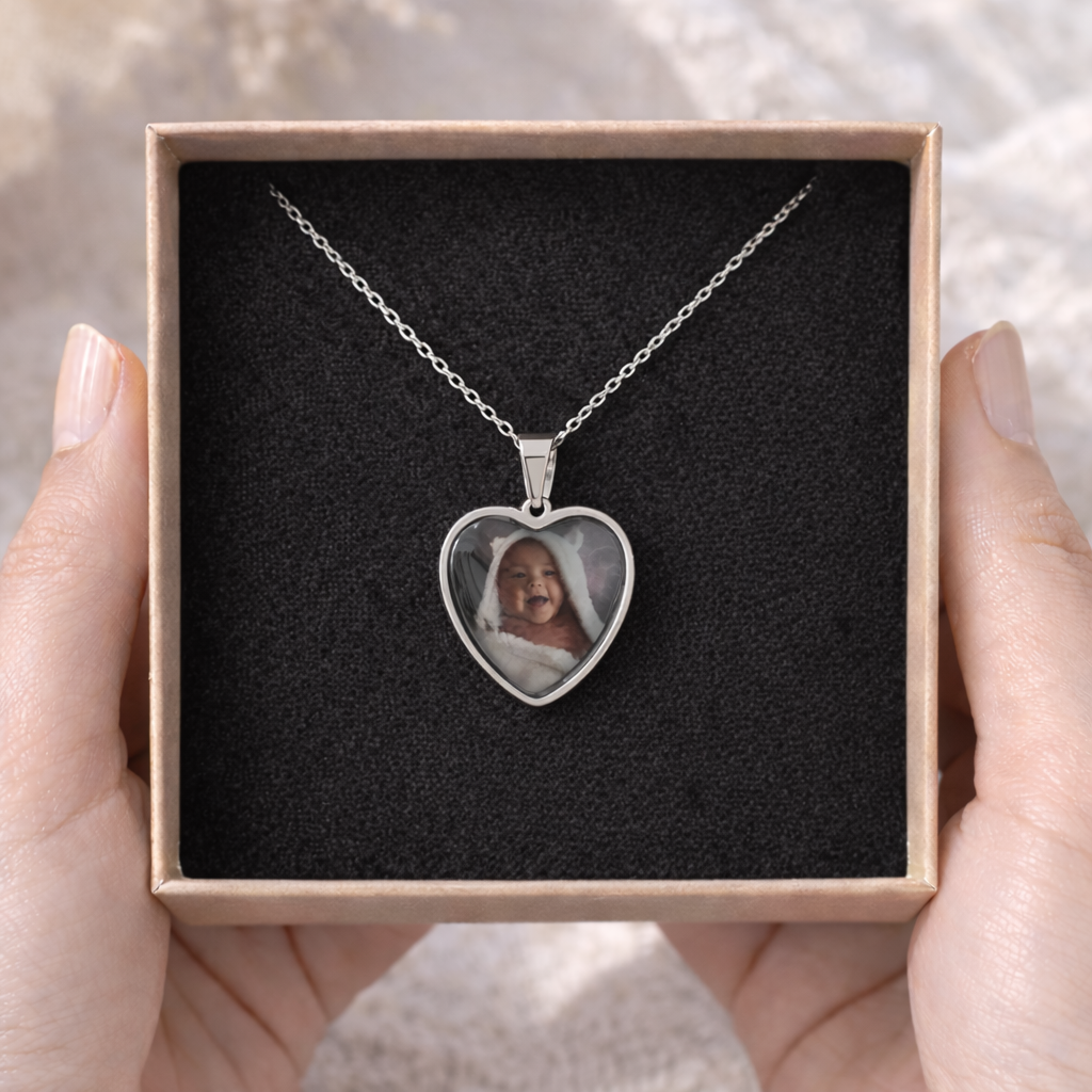 Collier photo personnalisé médaillon coeur