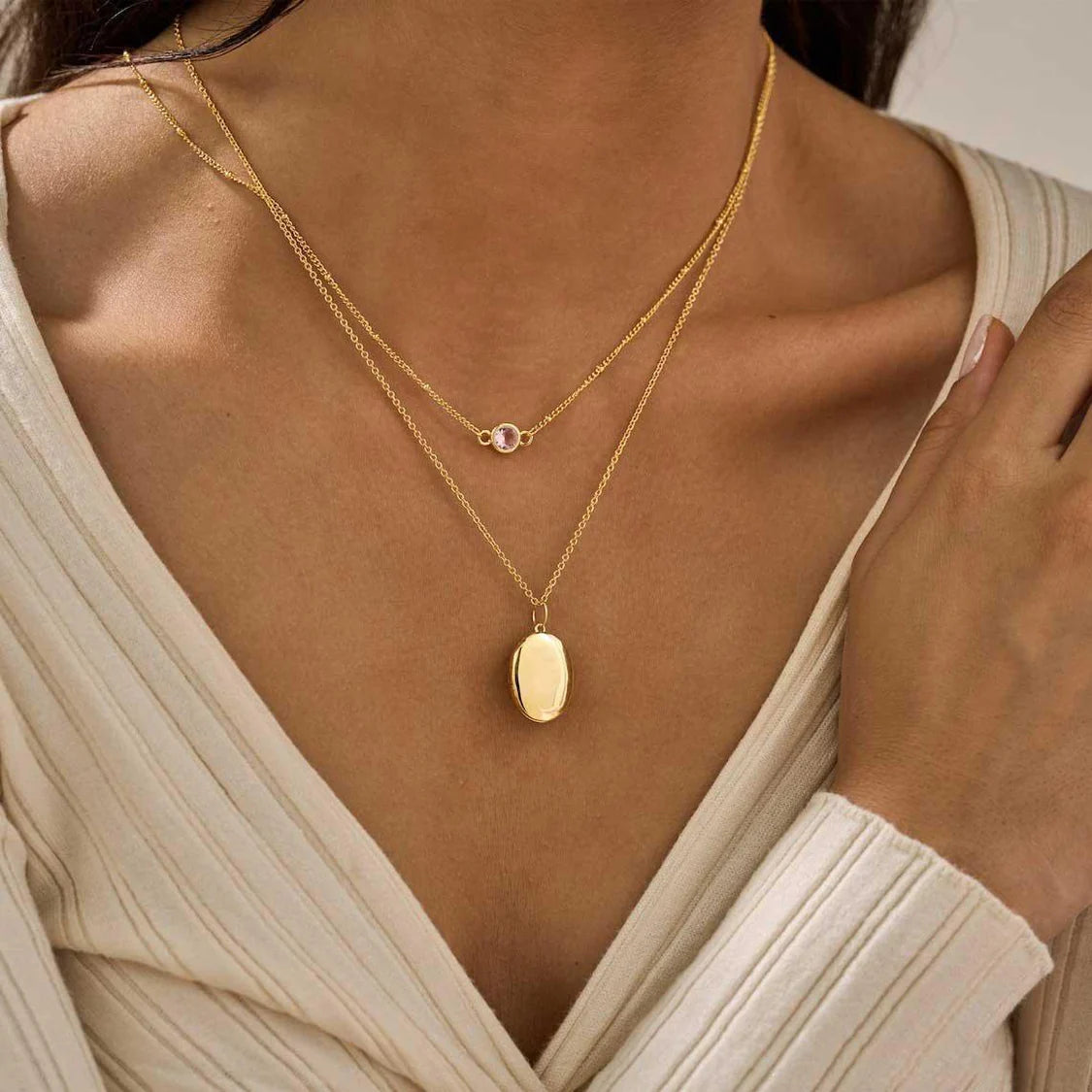 Collier photo personnalisé médaillon ovale acier inoxydable