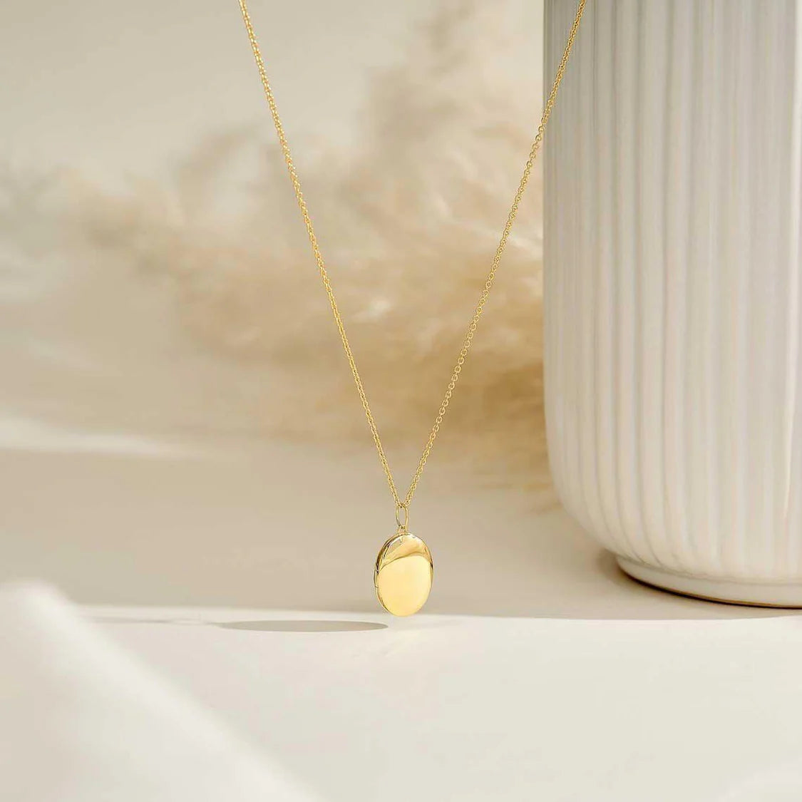 Collier photo personnalisé médaillon ovale acier inoxydable