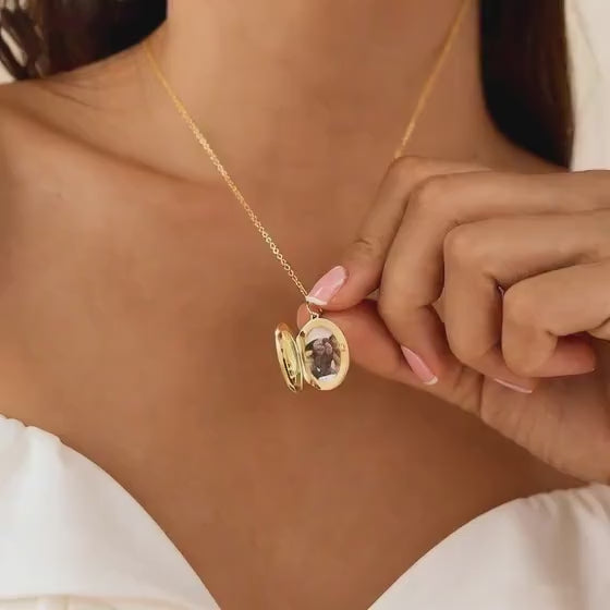 Collier photo personnalisé médaillon ovale acier inoxydable